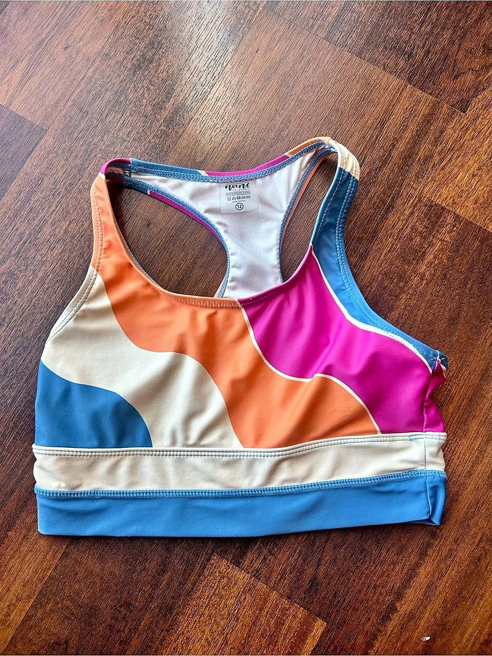 Nani Color Block Swim top in Blue & Pink girls Size 12